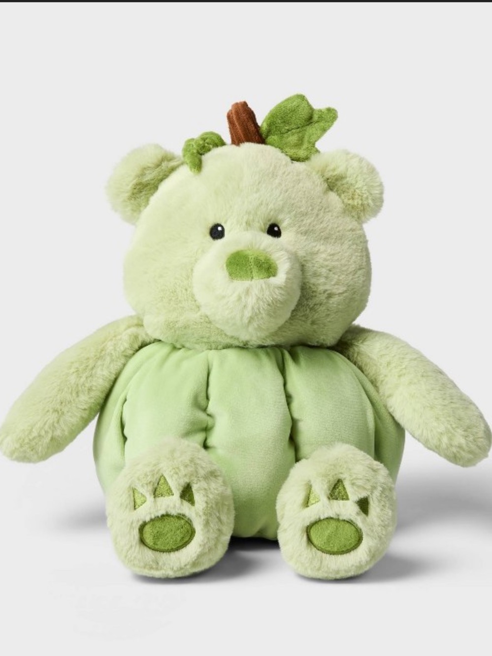 12" Pumpkin Bear Stuffed Animal Green - Gigglescape